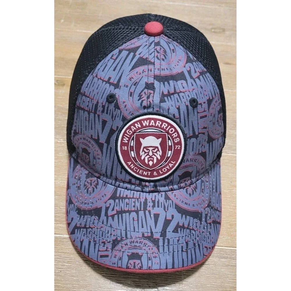 Wigan Warriors Rugby Hat Junior Youth Cap Adjustable Red Black Gray